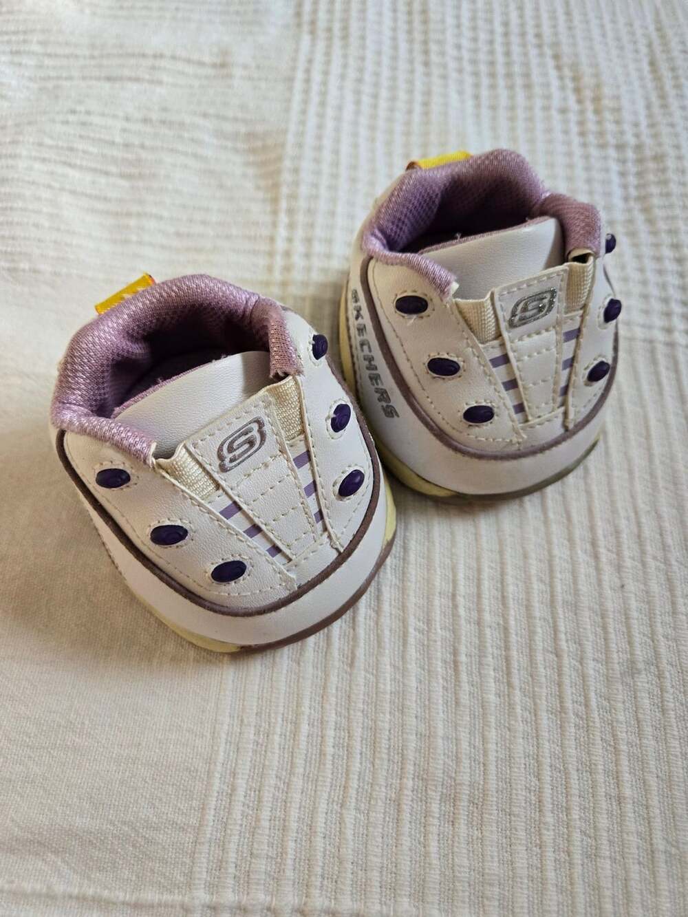 Build-A-Bear Workshop Skechers Light-Up White and Purple Tennis Shoes Sneakers